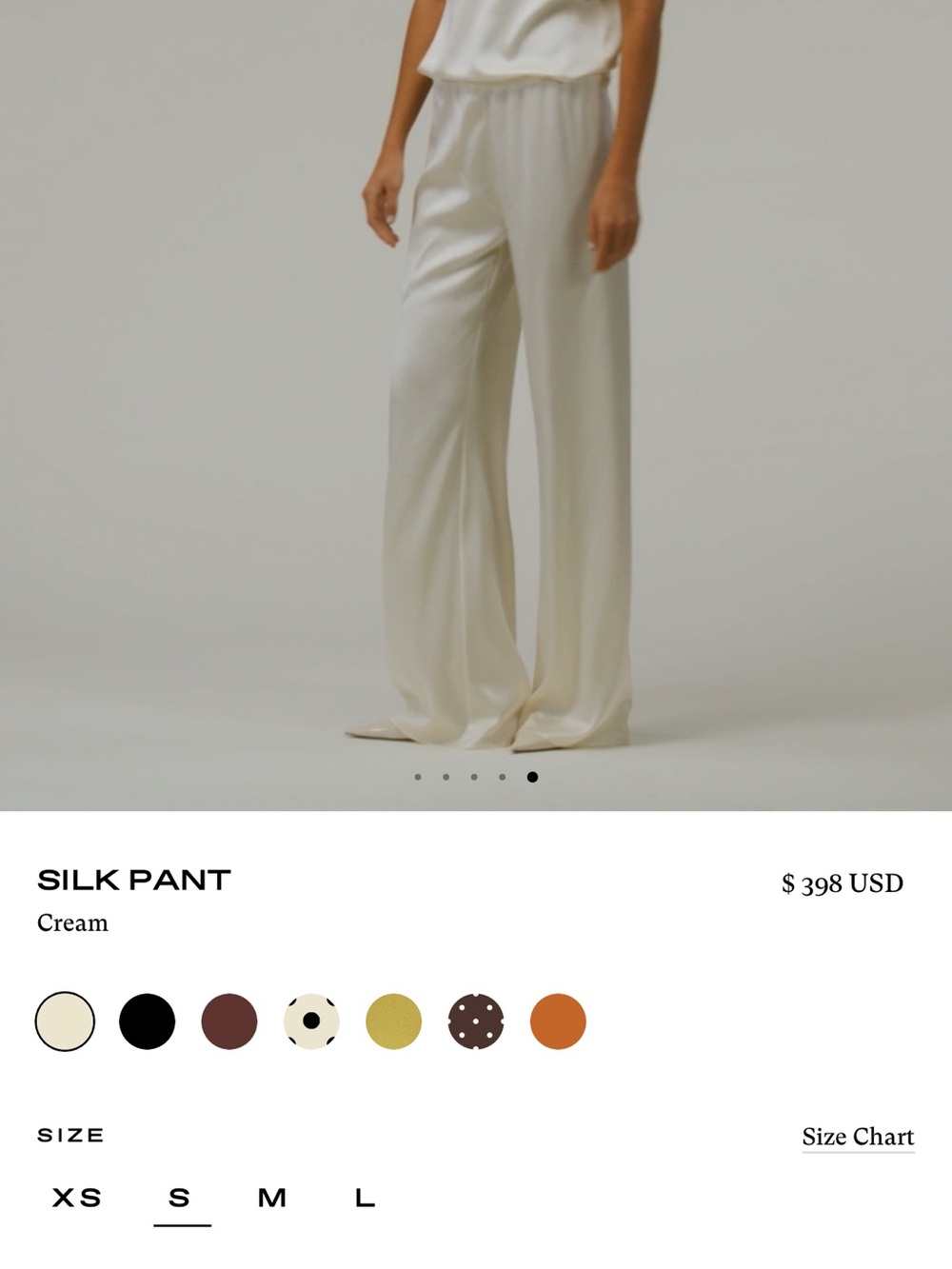 Silk Wide-Leg Pants in Cream
